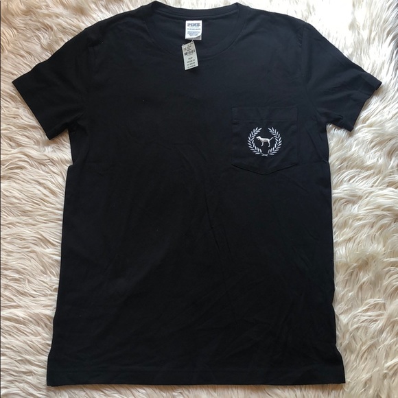 PINK Victoria's Secret Tops - Victoria’s Secret PINK NWT black campus logo tee